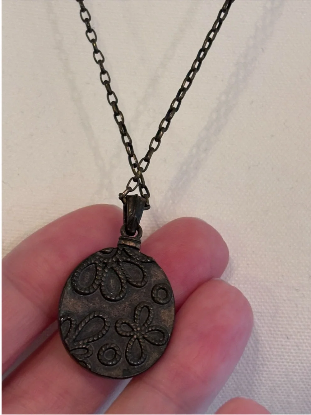 Lucky Brand Dark Green Stone Pendant Necklace